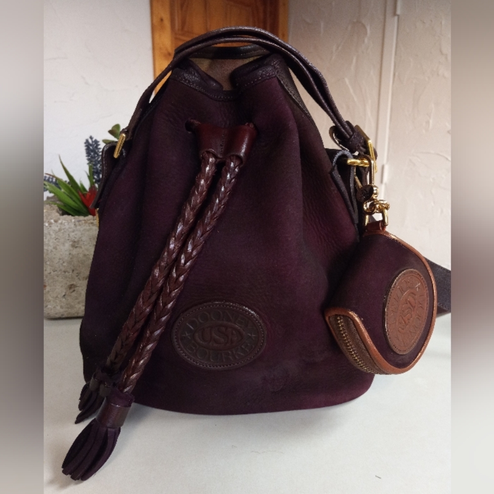 Dooney & Bourke Vintage Nubuck, 1995 Drawstring shoulder bag/Coin Purse